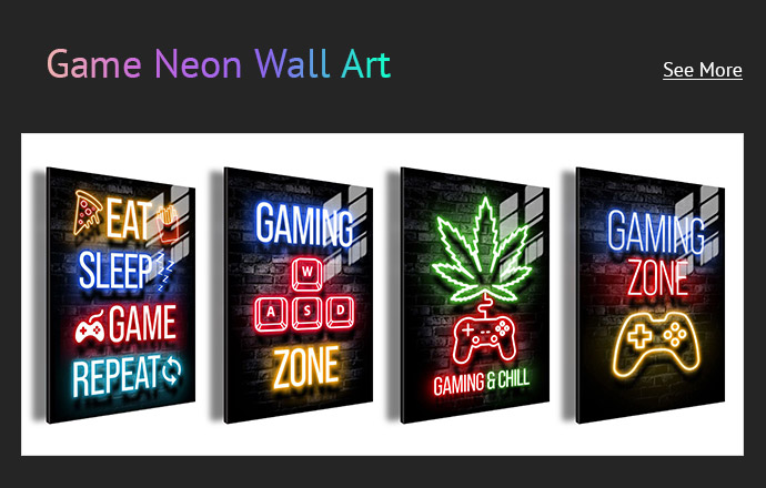 Game neon wall art