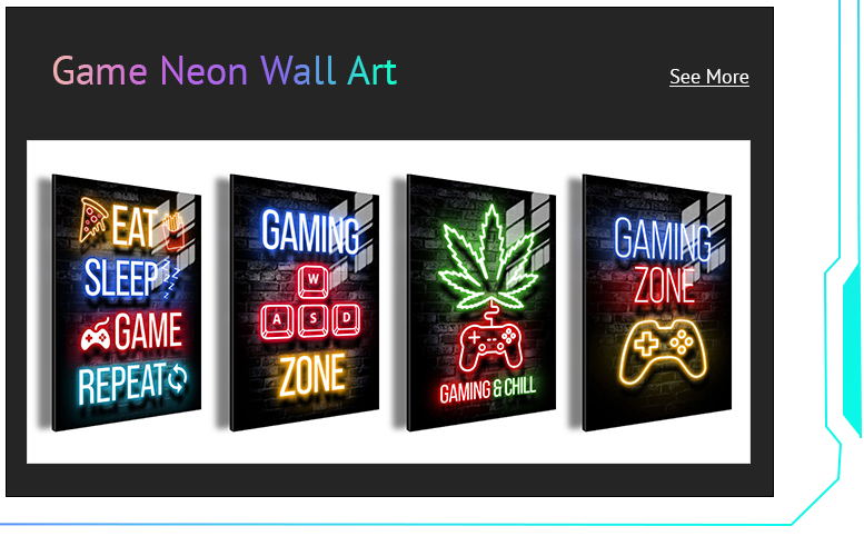 Game neon wall art